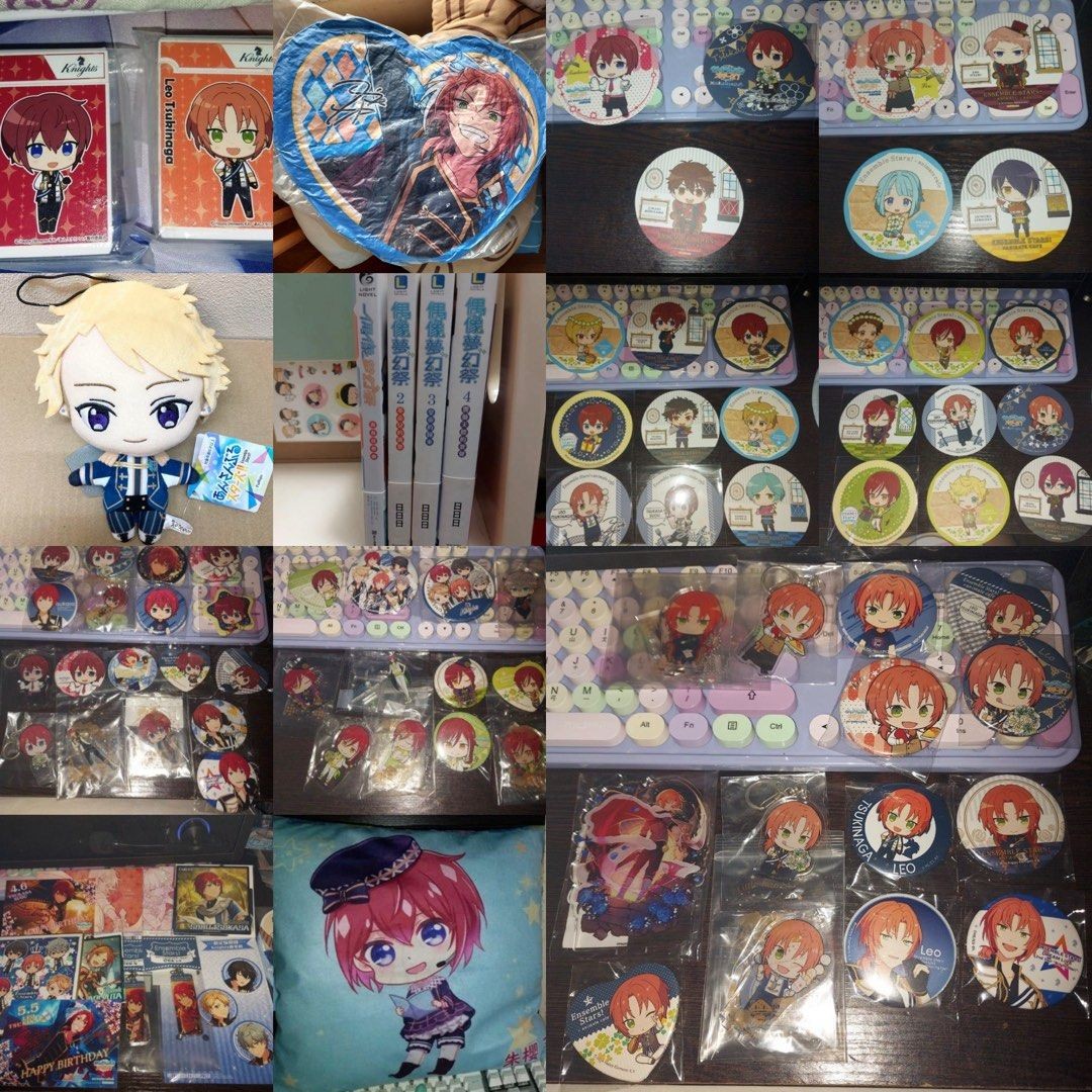 退坑出：共89樣（有些散沒計+影）絕版 偶像夢幻祭 襟章/立牌/匙扣/小說/抱抌/杯墊/相卡/色紙/貼紙/充電線
