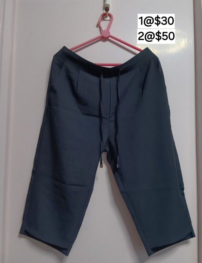 (只限將軍澳地鐵站)黑色七分闊腳褲 Size 4XL