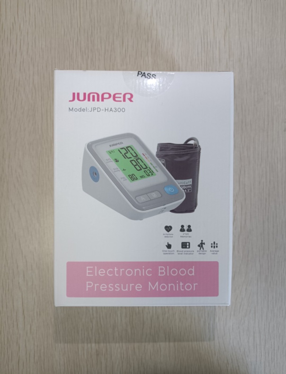 [ Jumepr ] Electronic blood pressure monitor ( Model：JPD-HA300 ) ( 未曾拆封 )