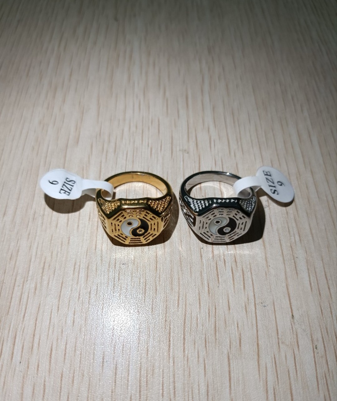 [ 可散賣 ] 金色/銀色的太極圖戒指 ( 連透明包裝袋 )