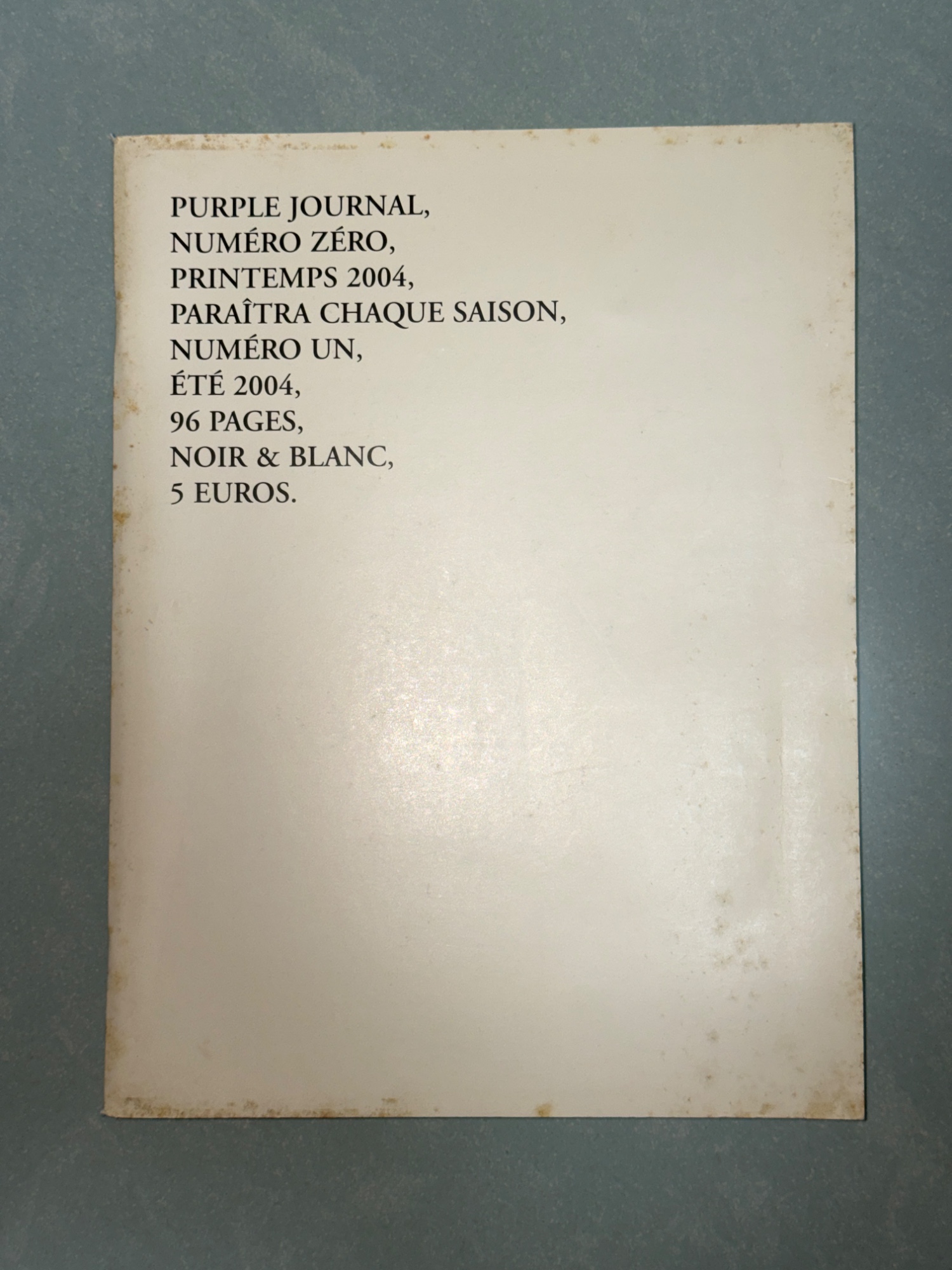 Purple Journal ( numéro zéro)