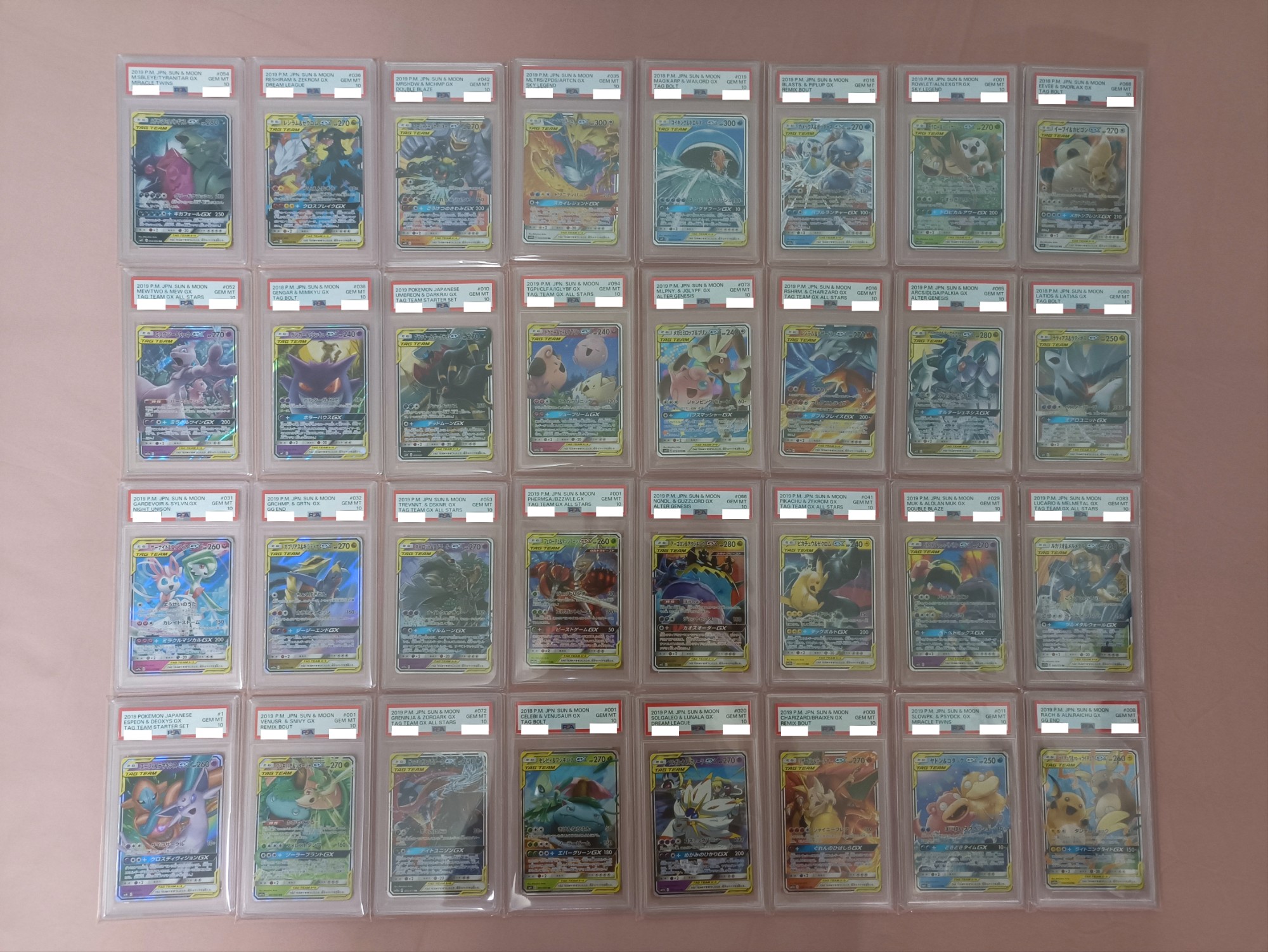 [ 正版 ] PSA 10 Pokemon Japanese Tag Team RR 寵物小精靈 寶可夢 閃卡 ( 合共 32 張 ) ( 連透明卡殼套  )